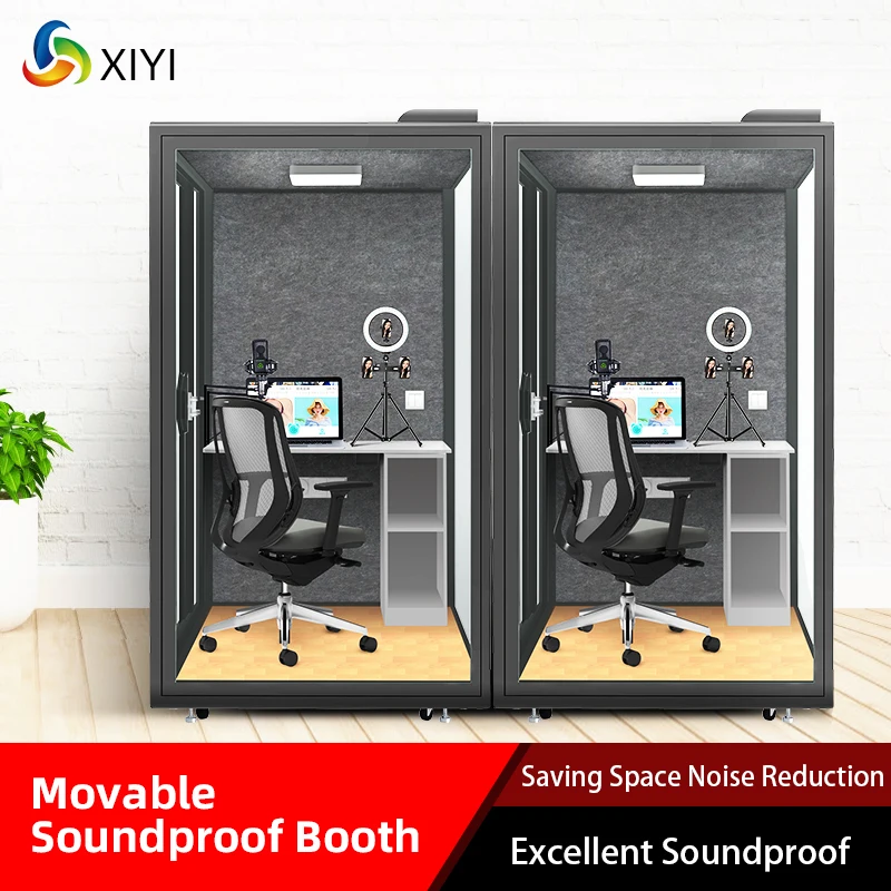  Мини звуконепроницаемой кабине прямую трансляцию номер закаленных стеклянных материалов подвижной звукоизоляционной функцией Pod частного офисного помещения