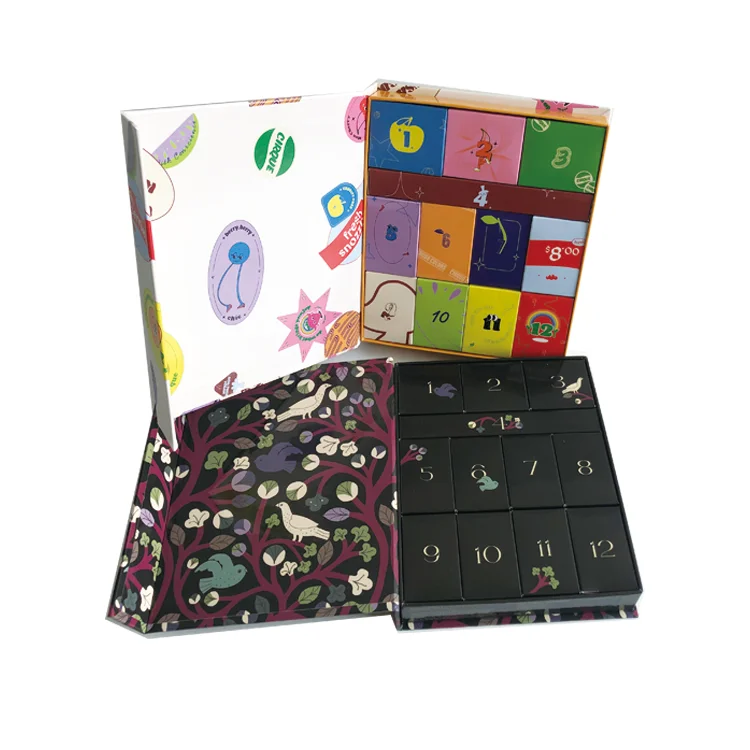 Custom cardboard birthday advent calendar box