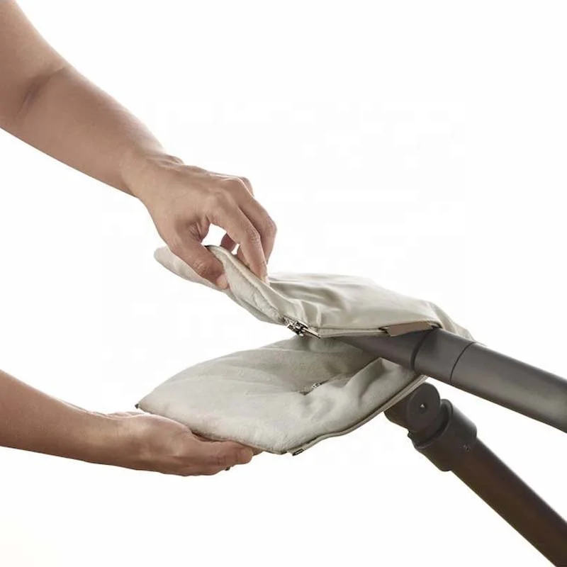 Customizable Warm Stroller Accessories for Baby Stroller Hand Warmer Mitten Adult Universal PU Beige  Windproof Gloves
