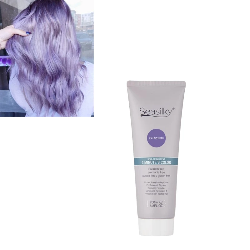 2024 Fashion Lilac Semi-Permanent Hair Conditioning Dye No Ammonia 3 minutes rapid dyeing 260ML