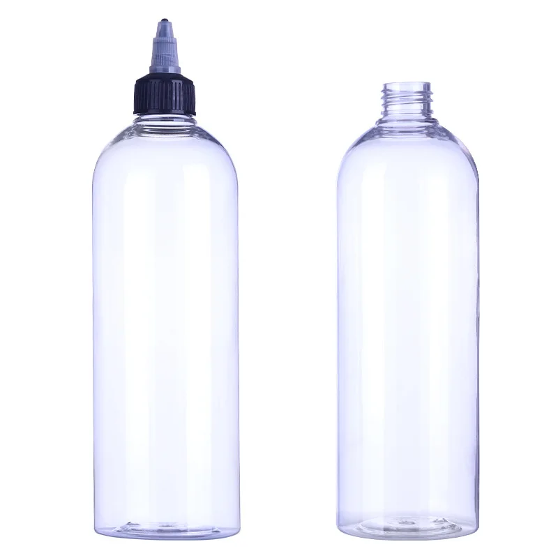 1 Litre transparent cosmo round PET bottle with twist up cap