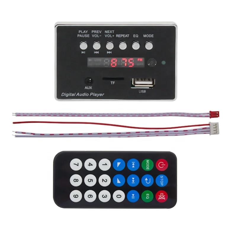 wholesale MP3 Decoder Board Car Player Module FM Radio Intergrated  Tf Card USB AUX slot blue tooth5.0