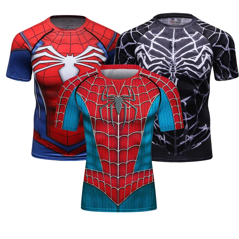 Cody Lundin superhero clothes men fitness clothing compression wear sublimation design rash guard