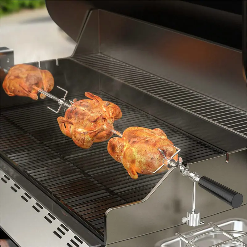 Food Grade Bbq Grill Stainless Steel  Durable Rotisserie Motor Meat Spit Forks