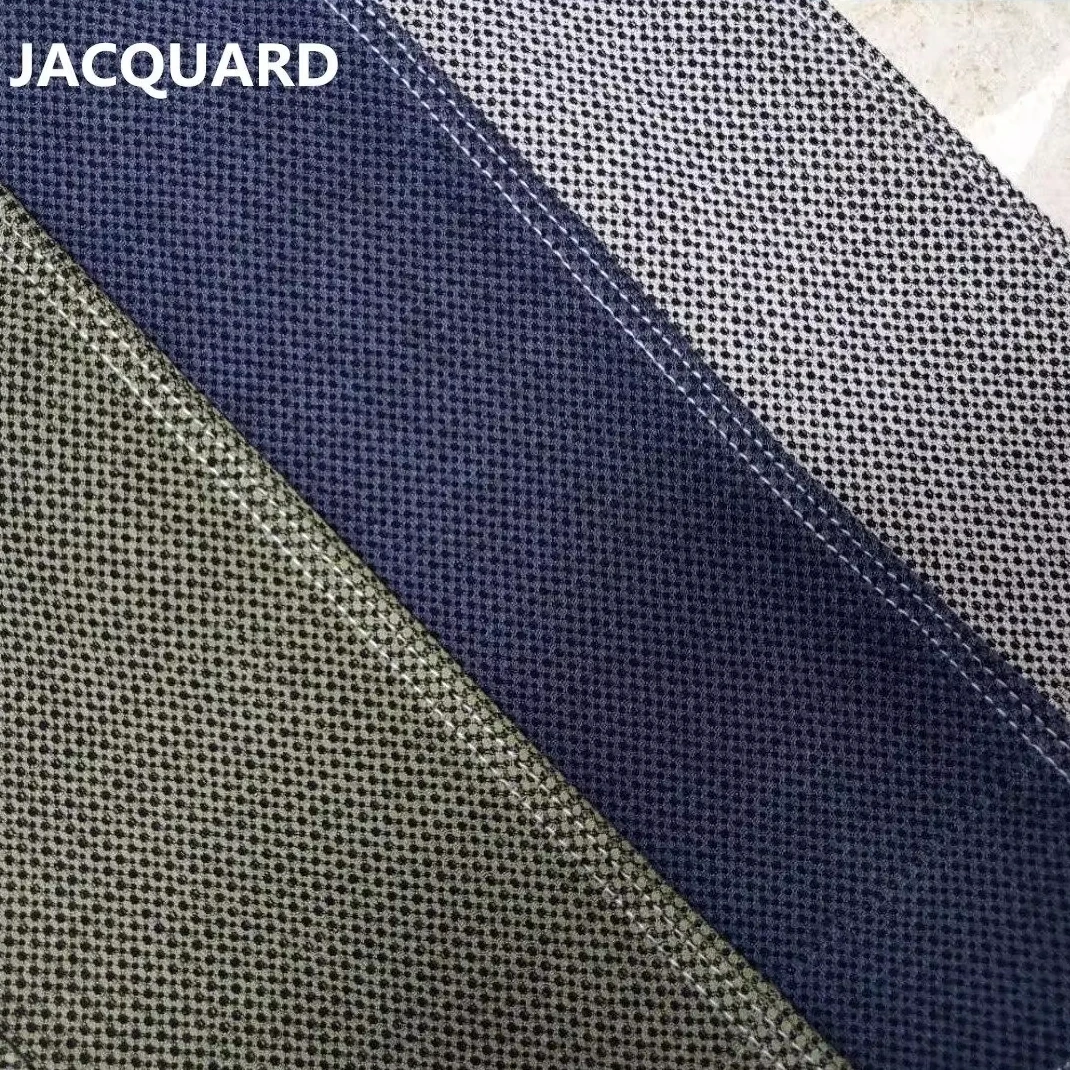 Special weaving jacquard double layer terry fake knit stretch denim fabric textile