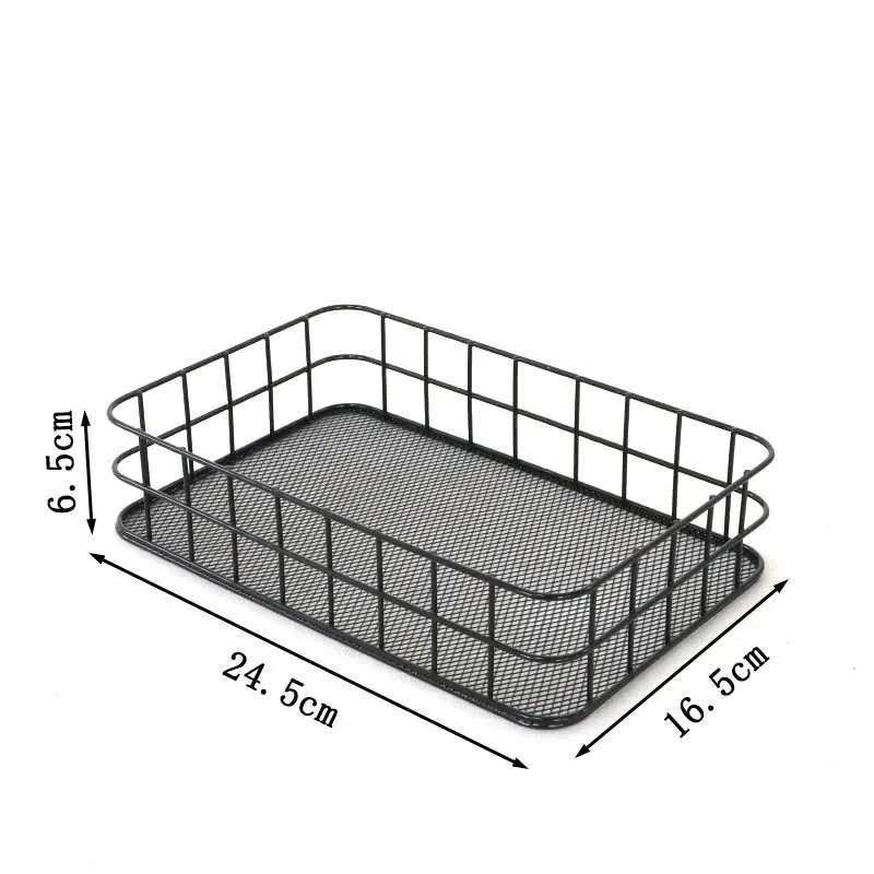 Iron Wire Basket Rectangle Metal Hot Sale Wholesale Custom Accpetive Household Storage Type White Carton Foldable Modern