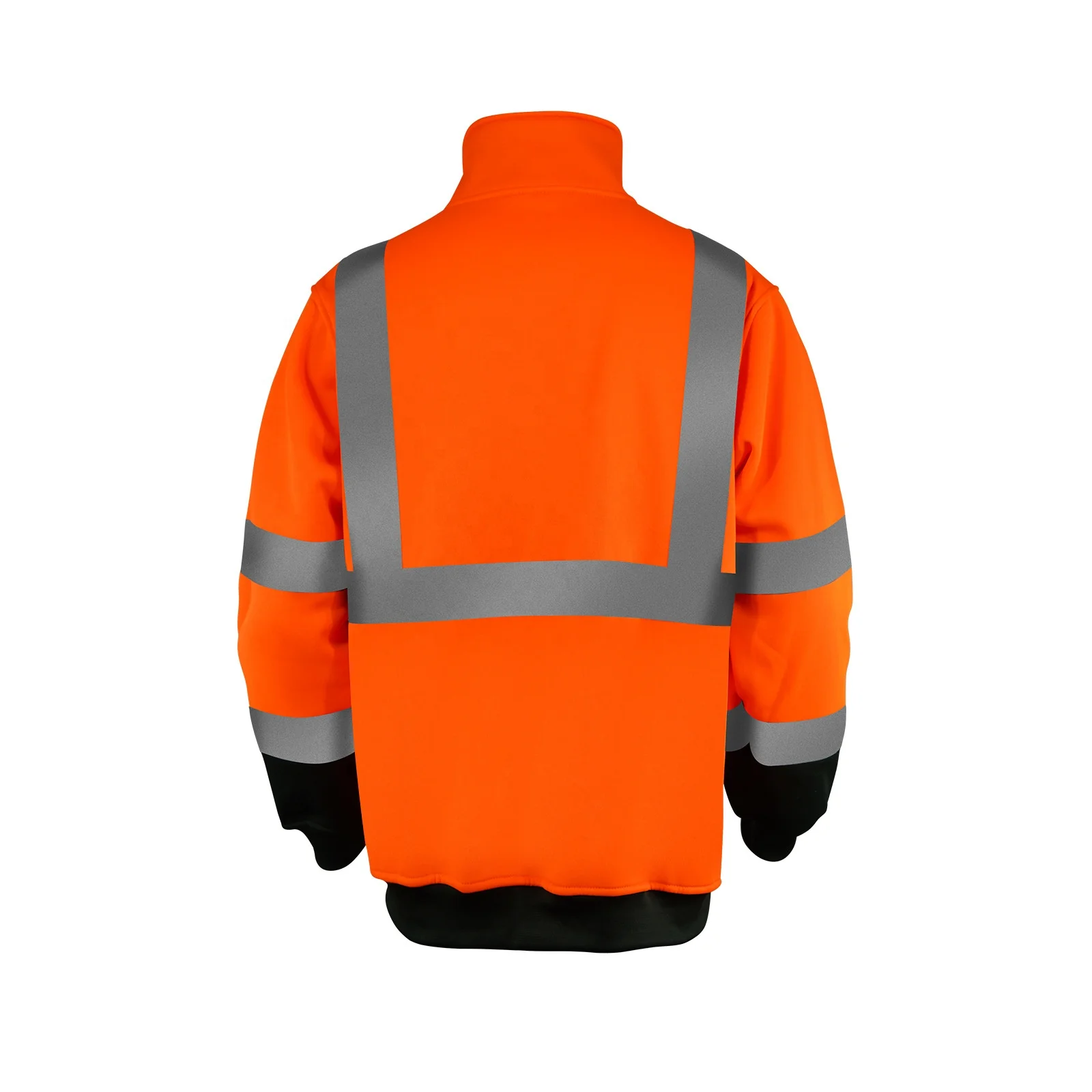 ANSI Class 3 High Visibility Warm Fleece 1/4 Zipper Hi Vis Safety Reflective Pullover Sweatshirt Jacket