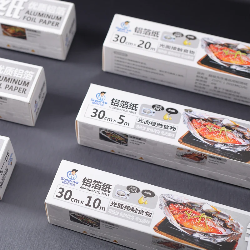 High and Low Temperature Tinfoil Roll Can Be Customized Wholesale Good Quality BBQ Outdoor Home Aluminum Foil Roll Wrap
