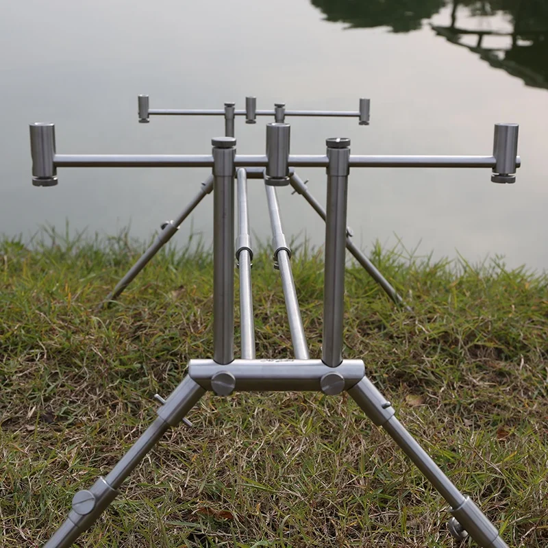 High quality stainless steel firm  rod pod  for carp fishing 3 pcs rod rest with carrying bag