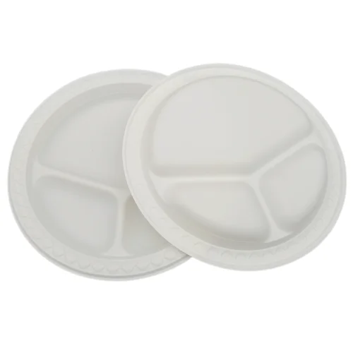 100% compostable biodegradable rectangular cornstarch meat tray compartment plates with 4 compartments