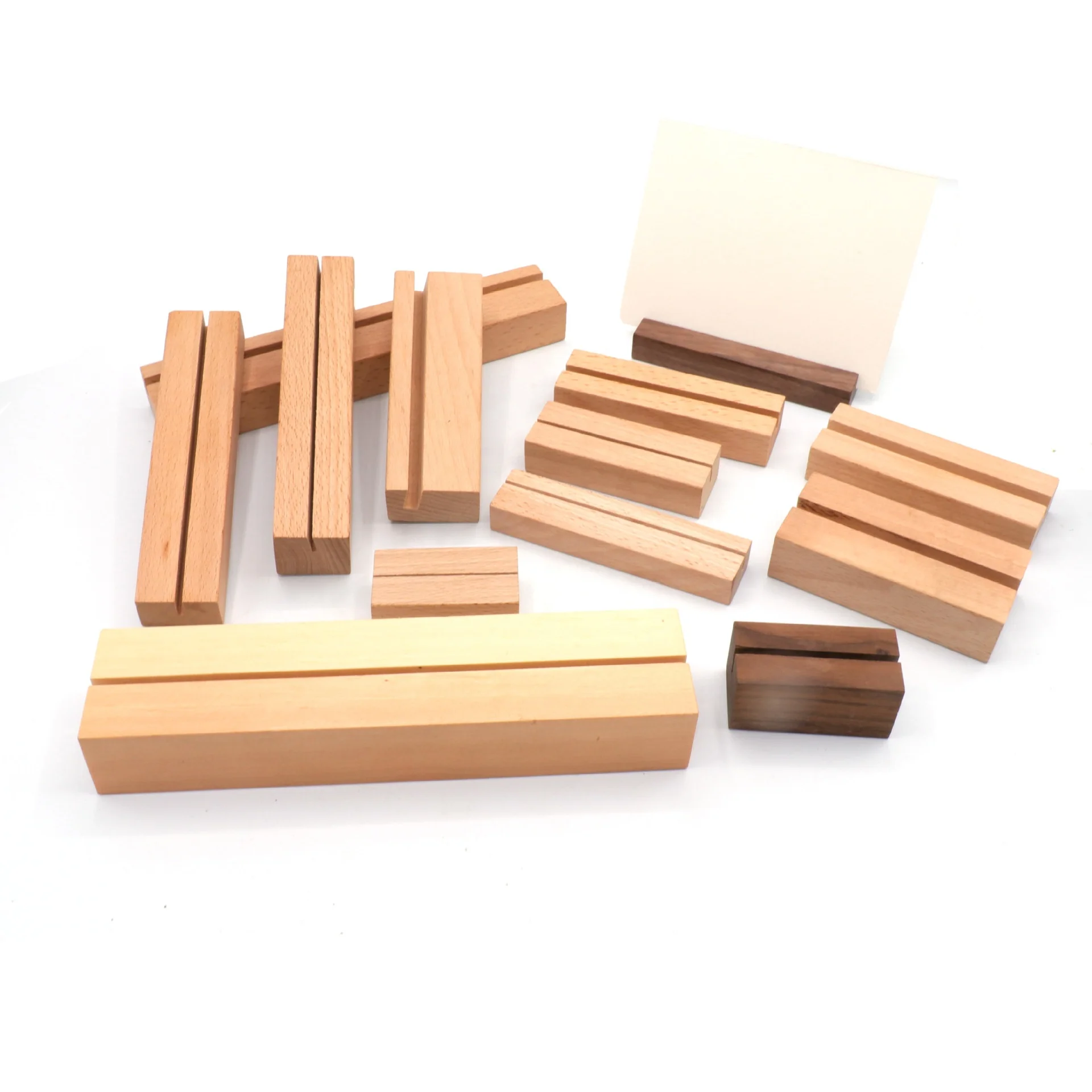 Solid wood table base desktop signature sheet base beech calendar seat wooden postcard base