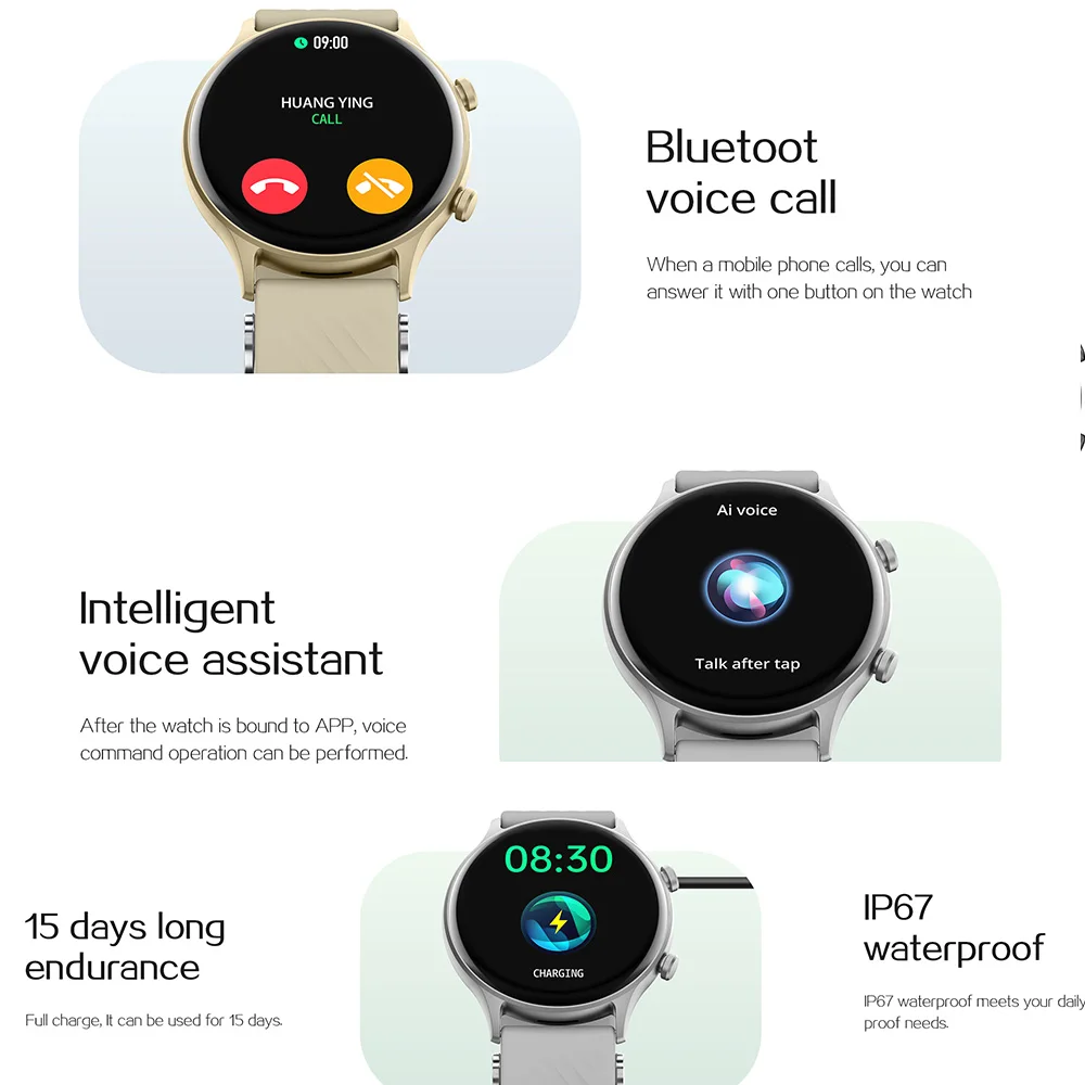 Zl73e Smart Watch 1.39 Inch Round Dial 123 Sports answer call phone Heart Rate Monitor Fashion Smart watch