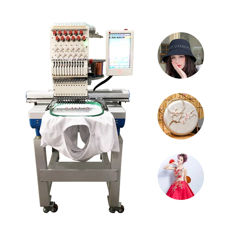 Компьютеризированная машина для вышивки обуви пакетов полотенец шляп одежды 12/9/6
