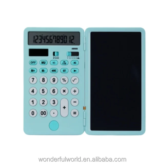 Factory hot sale custom logo 12 digit 0608 drawing pad electronic digital desktop writing calculator for school office