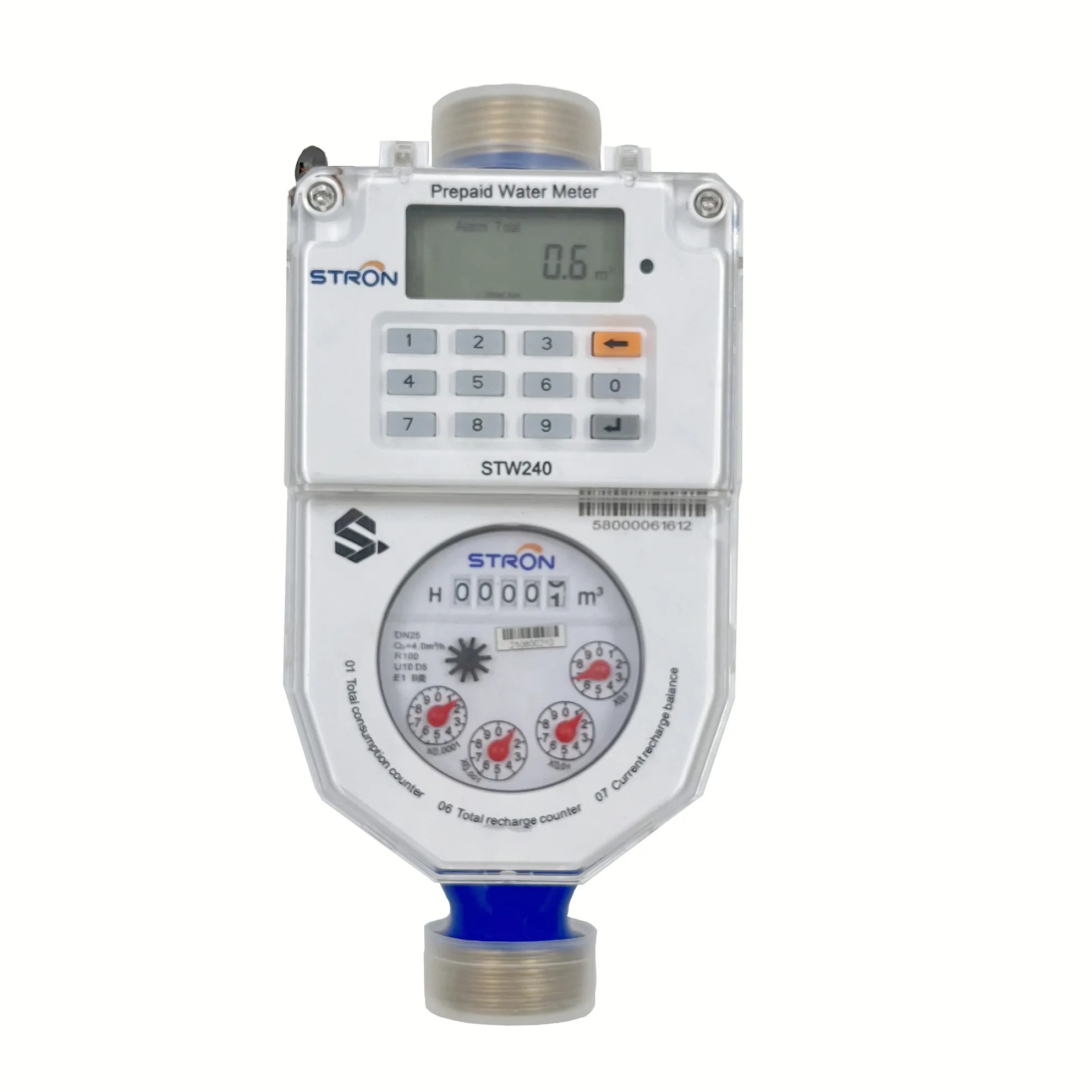 Smart split STS prepaid water meter wireless communication RF lora