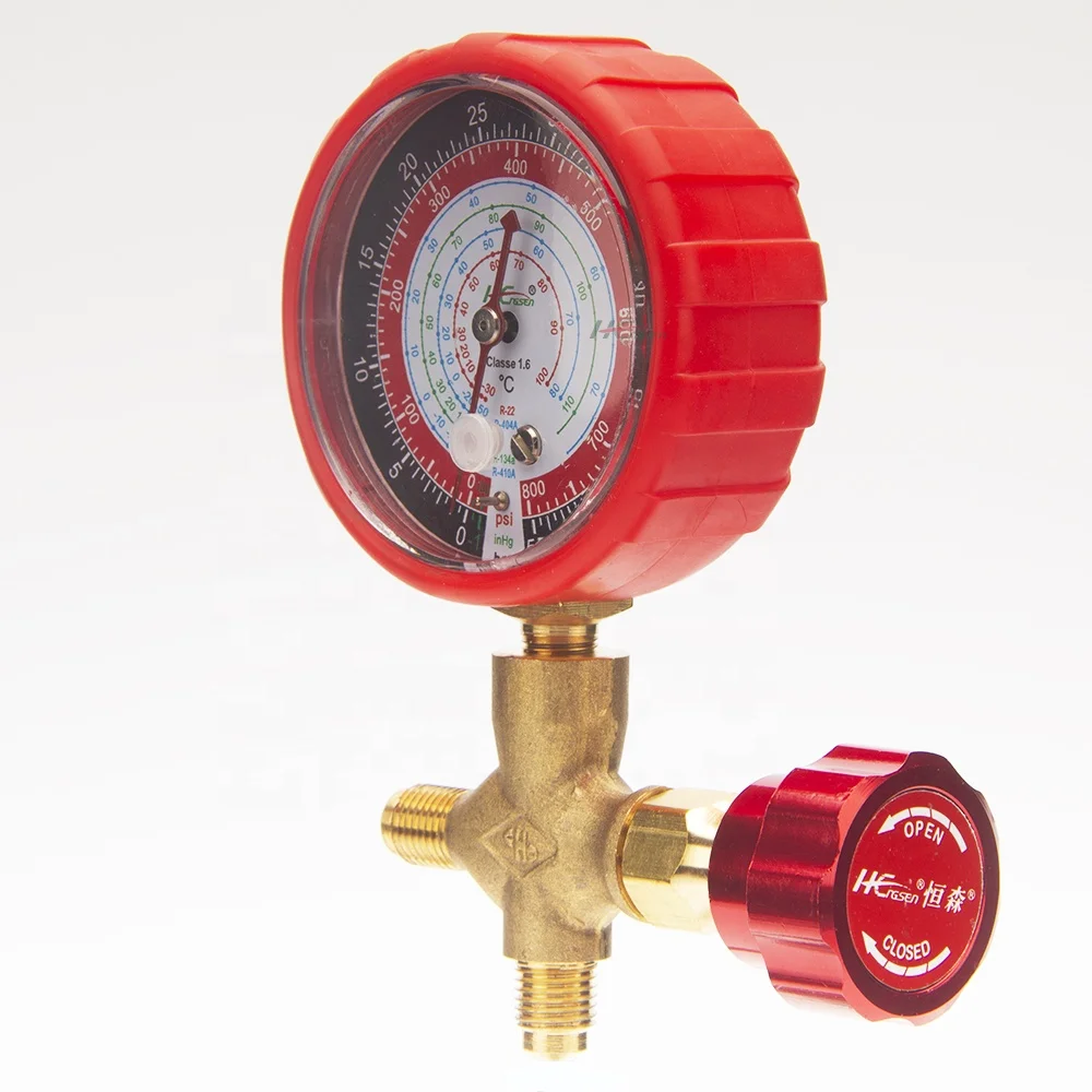 DBF-T Series Refrigeration Fittings Digital Pressure Test Gauges Brass Single Manifold For Manifold 70 Scale