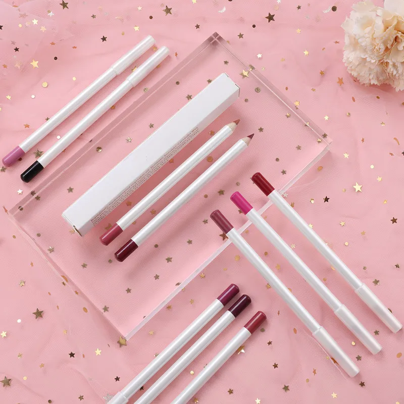 High Pigment 16 color Waterproof Creamy White Wooden Lipliner Pencil Lip Liner Private Label Liners Customized Logo