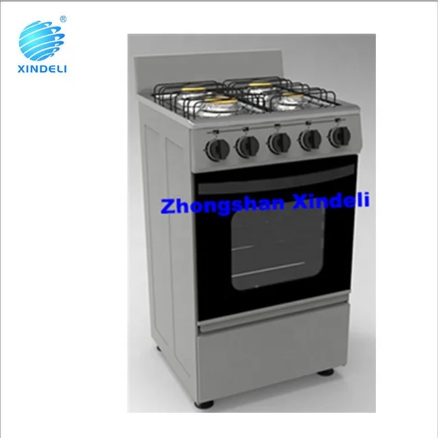 Zhongshan hot sale cheap stand gas cooker oven with 4 brass cap gas bunrers for south American
