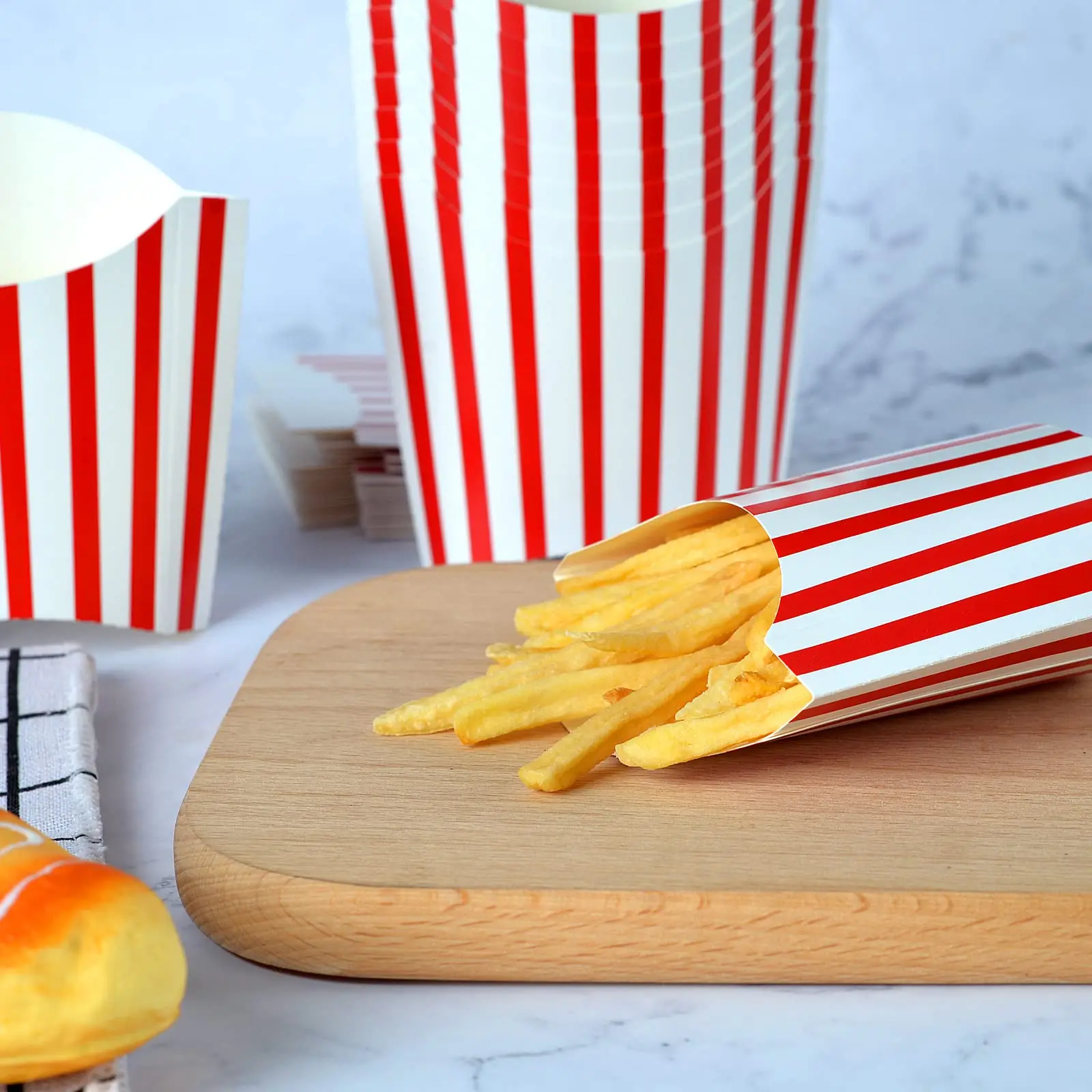 Custom Chicken Fast Food Packaging Disposable Burger Fry French Fries Packing Paper Box with Logo