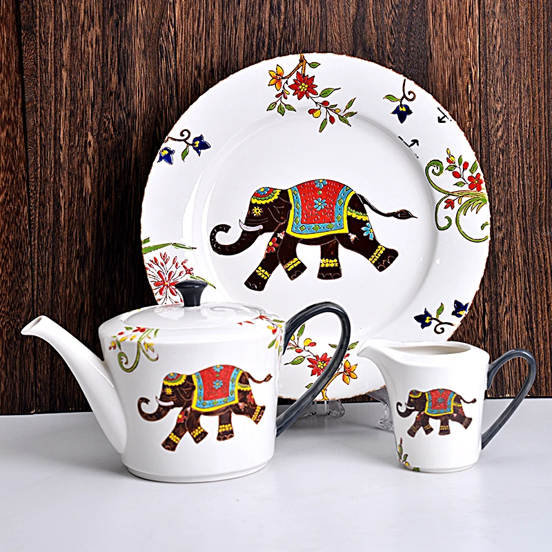 High quality  best price Classic Blue elephant Decorative ceramic elephant