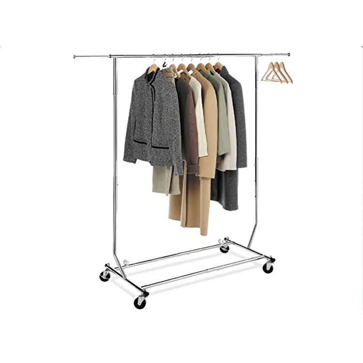Coat Rack Hanger Shelf Garment Display Clothes Hanging Clothing Rack with Wheels Household Commercial Wholesale Carbon Steel