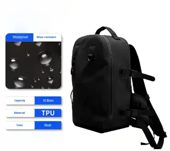Outdoor Waterproof Airtight TPU Fishing Tackle Bag Multi-Purpose Polyester Backpack Hiking Kayak Dry Storage Fishing Accessories