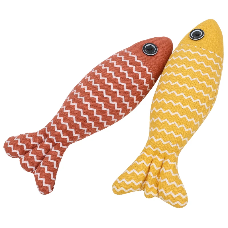 Factory Wholesale Custom Logo Interactive Cat Fish Nip Toy With Catnip