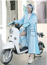 2022 new  EVA hooded adult  raincoat motorcycle long style rainwear for outdoor