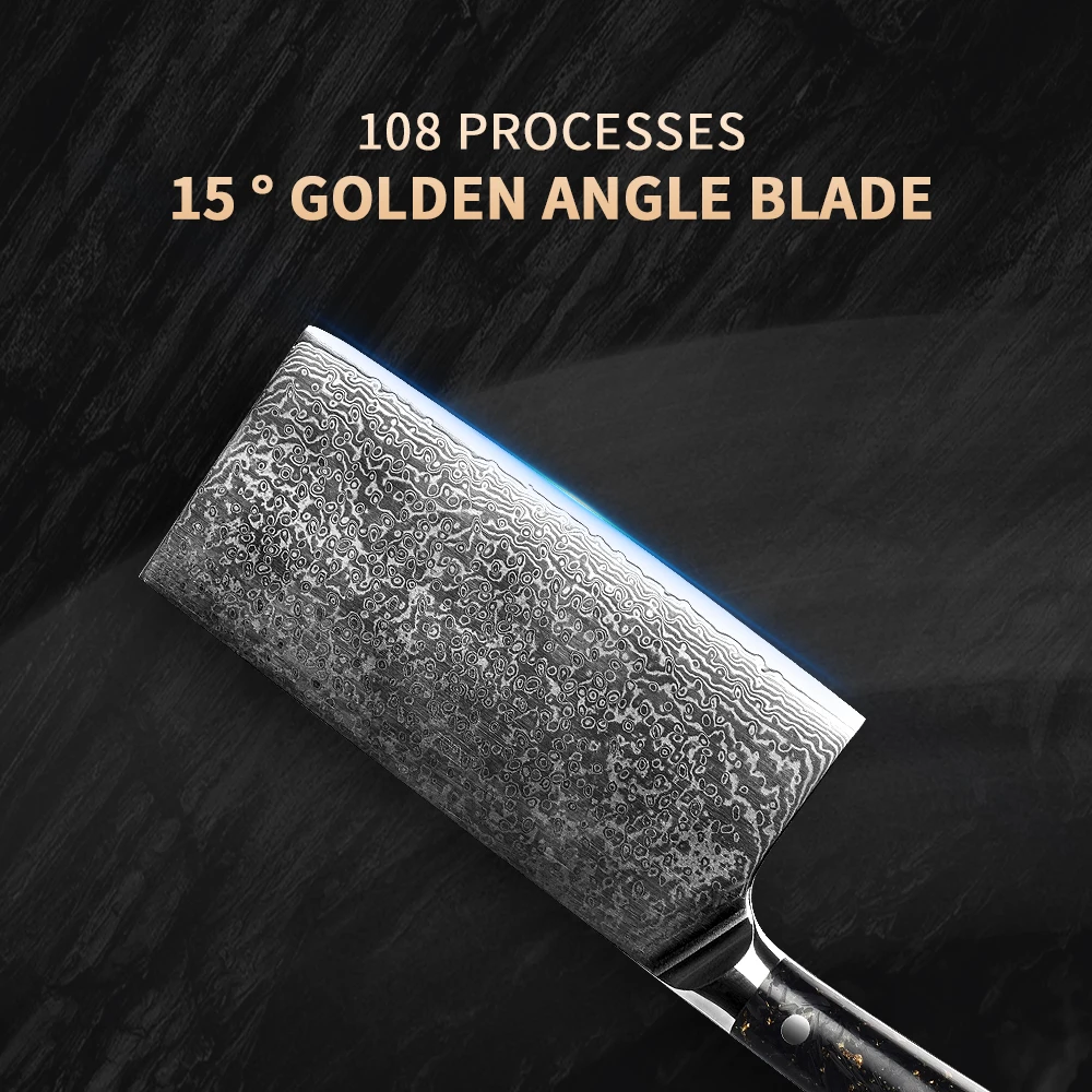 High Quality Damascus vg10 Steel Kitchen Chopping Boning Butcher Knives damascus chopper