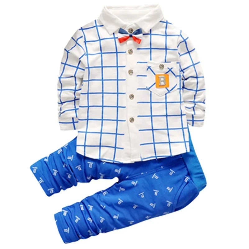 Spring knit cotton infant boy clothes boutique outfits newborn baby clothing sets wholesale baby boy clothes suit