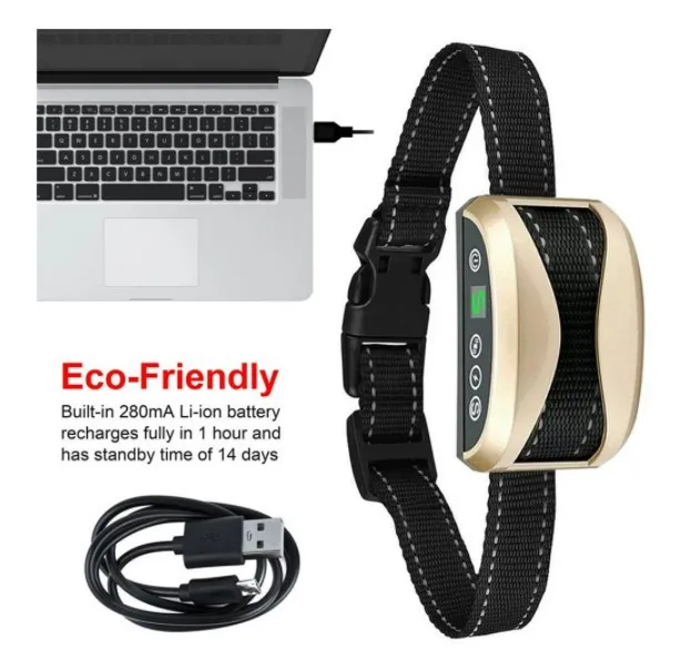 Factory wholesale Hot sale Pet products LED intelligent ultrasonic shock Fully automatic training Bark control device for dog