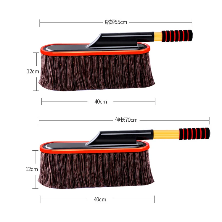 Factory Telescopic Handle Dust Removal Car Cotton Washing Brush Soft Car Cleaning Brush/ Cotton Thread Wax Mop