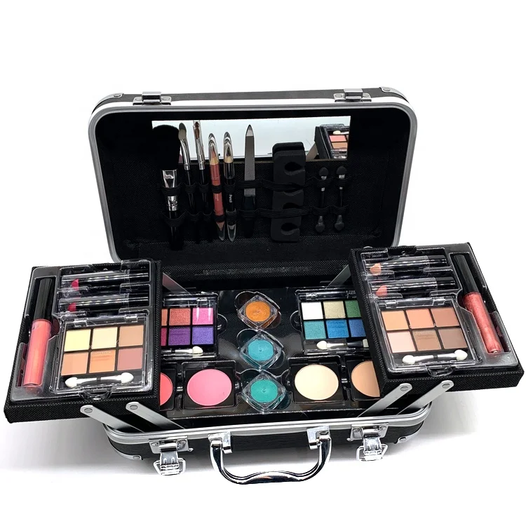 private label  lady full chinese makeup table set with vanity bag gift set makeup set cosmetic complete