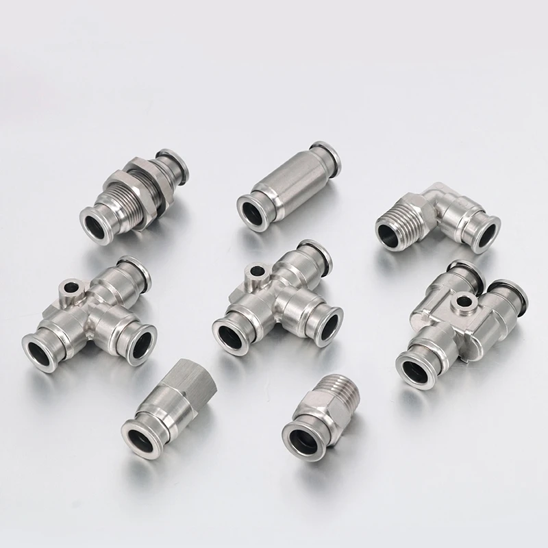 ANMASPC Quick Tube Connector Reducer Pneumatic Push Stainless Steel Fittings SMC Type Pneumatic Air Fittings Push to Connect