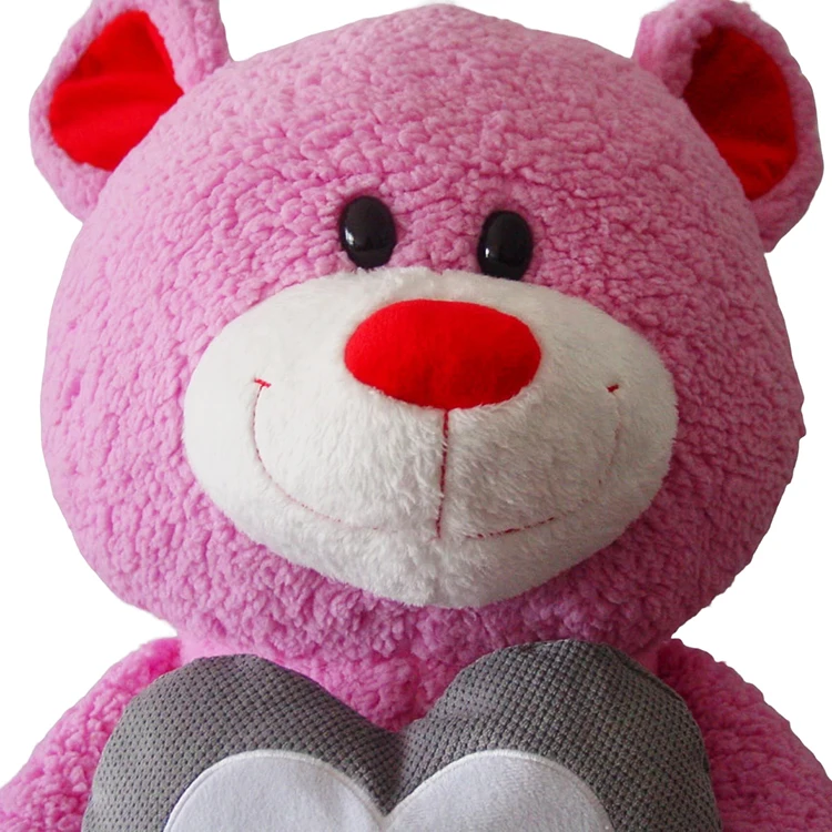 Lovely soft stuffed plush cute animal teddy bear with heart pillow for Valentine