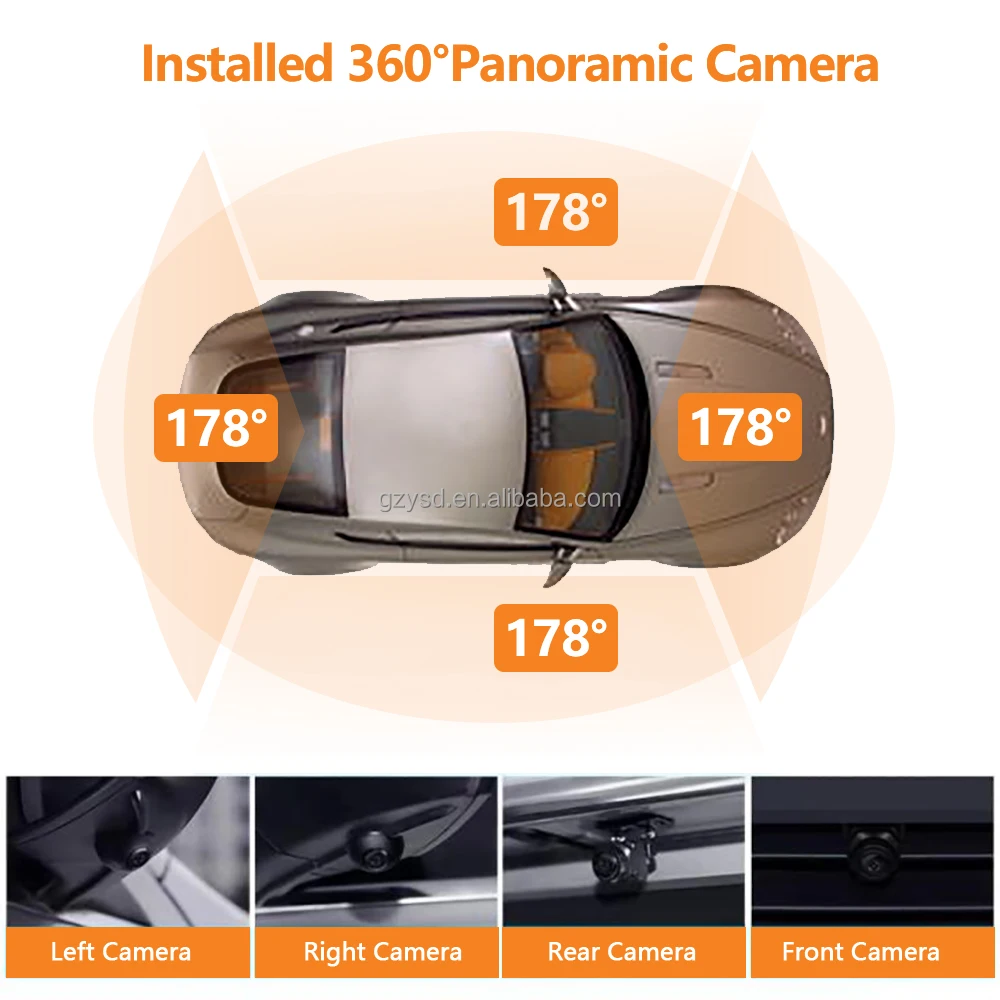 3D Android 360 Degree Surround View Camera 1080P 360 Car Parking Camera 9 Inch Android Car Radio 360 Panorama 3D Camera Android