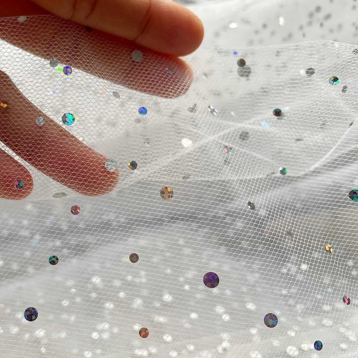 64 colors Stock Glitter wedding glitter fabric white glitter tulle fabric