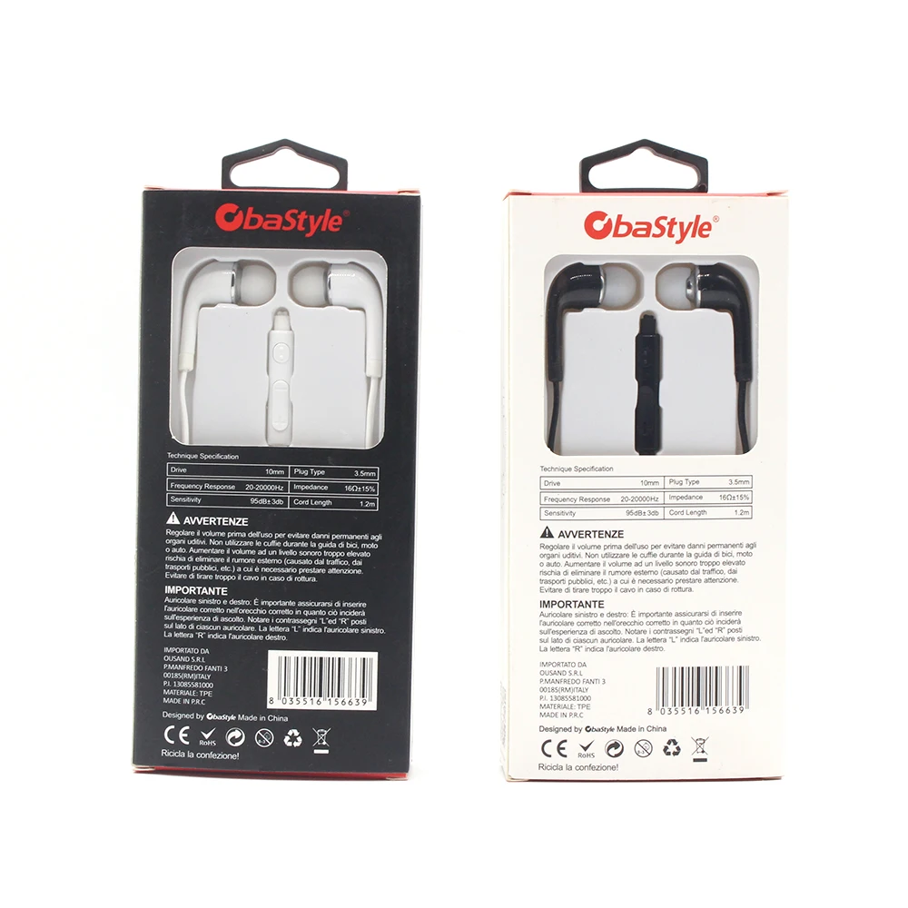 High Quality In-ear Stereo Earphones With Mic And Answer Button For Smartphone