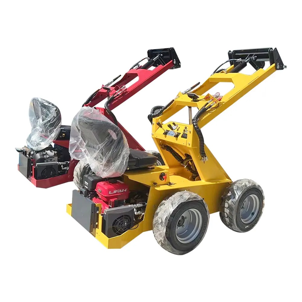 Used Forestry Hydraulic Wheel Loader Mini Skid Steer Loader Machine 500kg Bucket Front Loader Pump Engine 1 Year Retail Home Use