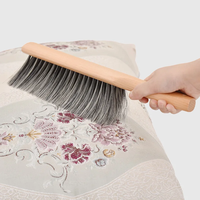 Hand Broom Cleaning Brushes Soft Bristles Dusting Brush for Cleaning Car/Bed/Couch/Draft/Garden/Furniture/Clothes Wooden Handle