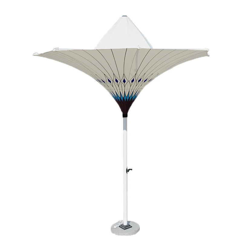 Outdoor Beach Garden  Patio Sun Umbrella With Logo And Led Strip Light Parasols Umbrellas