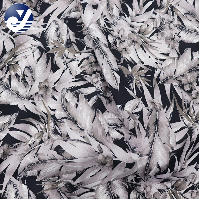 direct selling blend digital print silk flax thick 55% linen 45% rayon fabric for shirt