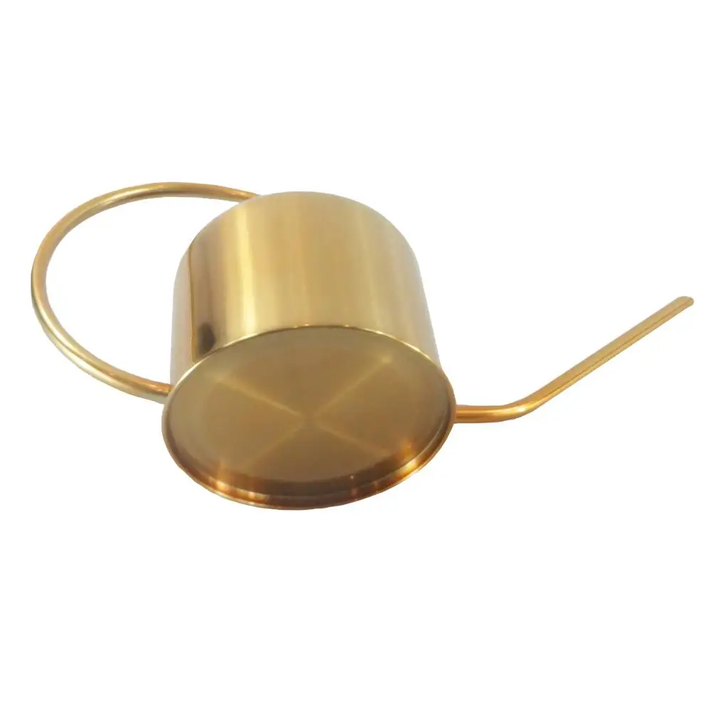 
European style gardening watering can stainless steel pot 1300ml household shower pot golden small watering can 