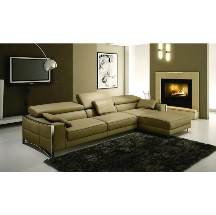 Европейский стиль популярный современный дизайн L-образный секционный диван из натуральной кожи