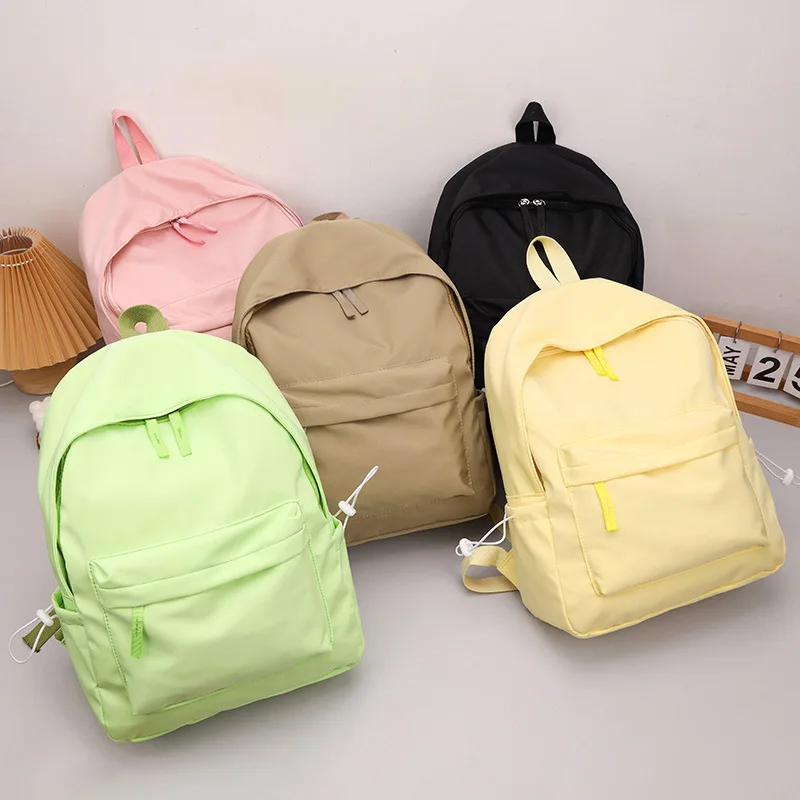 Personalized Monogramm Blank Plain Pink Backpack College Preppy School Bag Casual Women Teenager Girl Student Backpack