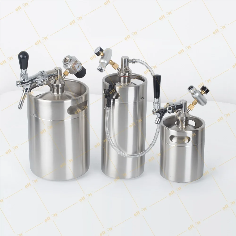 ALL IN Craft Beer Wine Soda Coffee Mini Keg Dispenser Beer Growler Tapping Dispensing System with Beer Faucet Tap