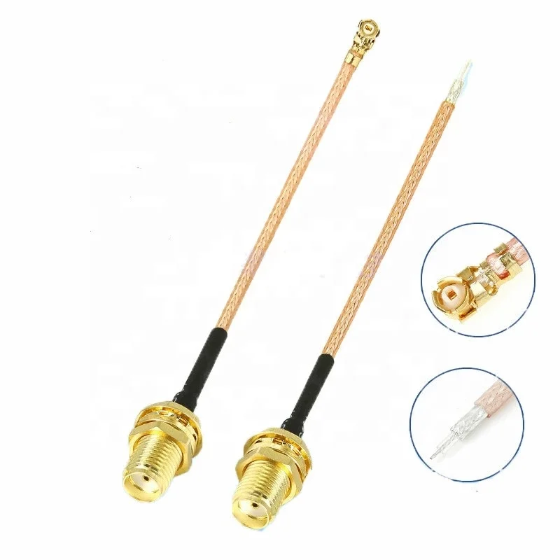  Коннектор RP SMA мама/SMA мама к U.FL IPEX RG178 RF коаксиальный ОТРЕЗОК