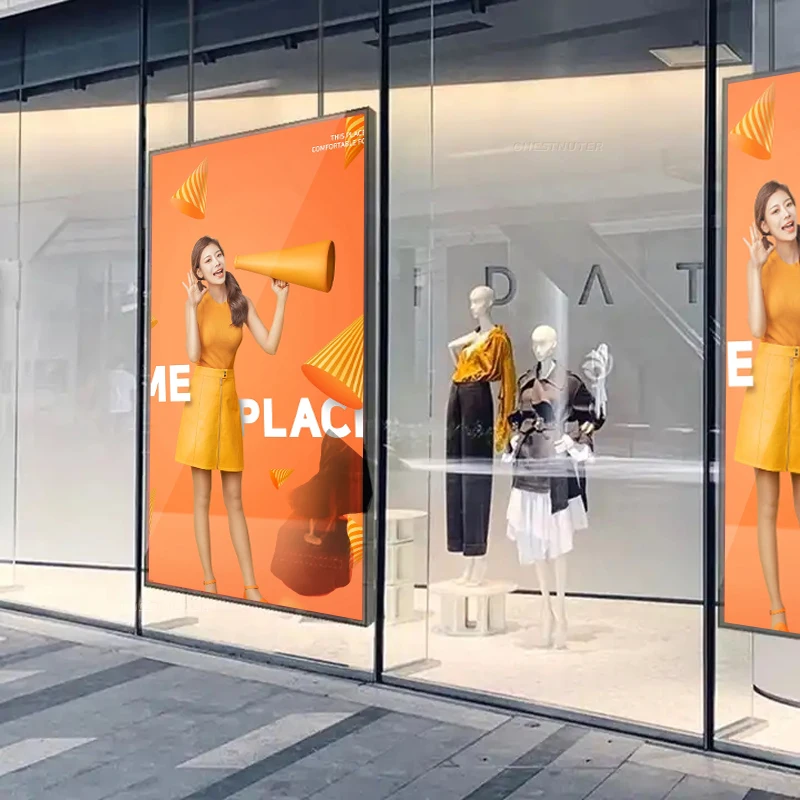 High Brightness Window LCD Monitor Dual Side Advertising Screen 3000 nit Digital Signage Sunlight Readable Window Facing Display