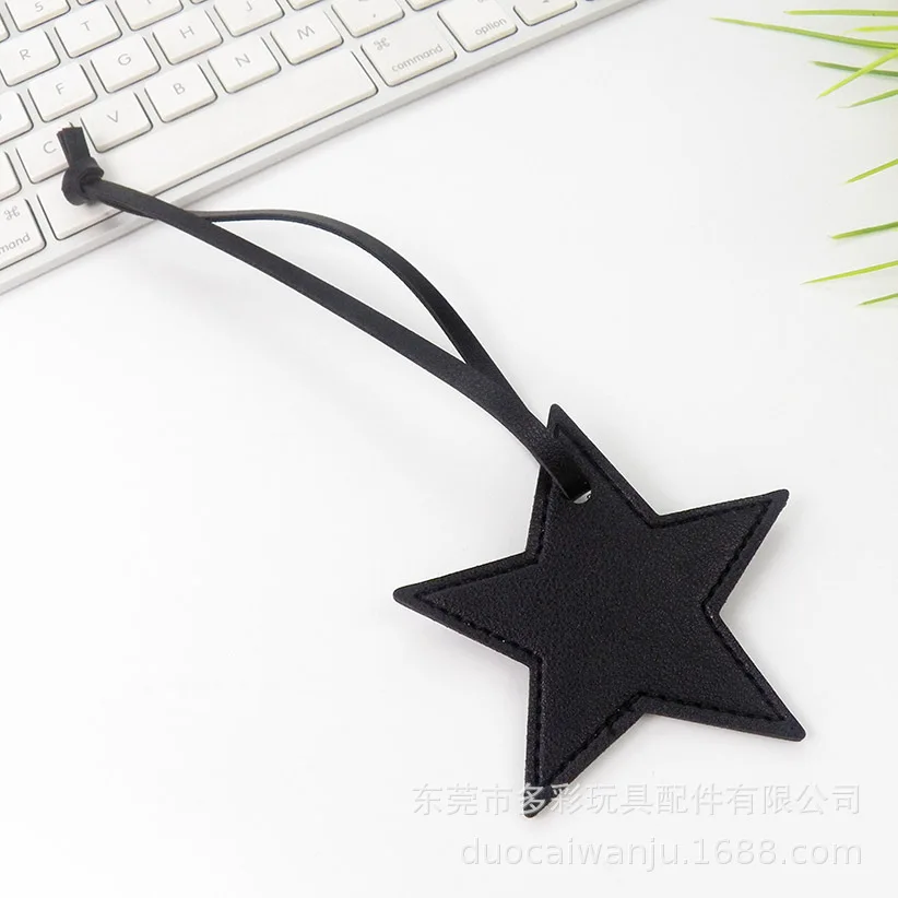 New  leather Tags embossed hang tag with cars hang tag five-pointed star keyholder keychains car key chain  bag charm