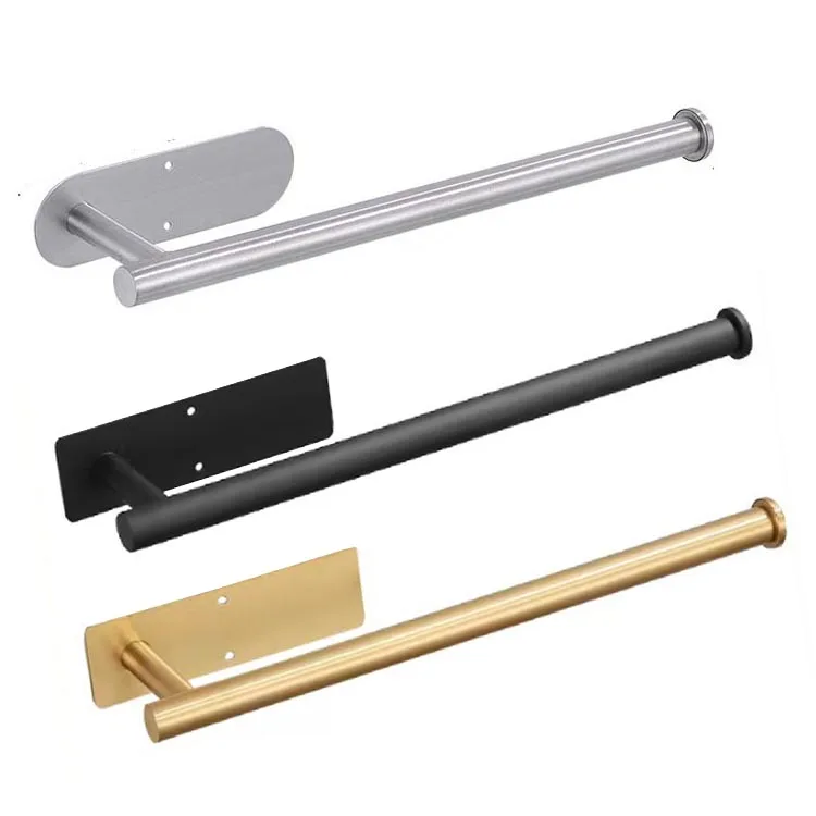 Stainless steel self-adhesive under cabinet paper towel holder for kitchen roll paper holder